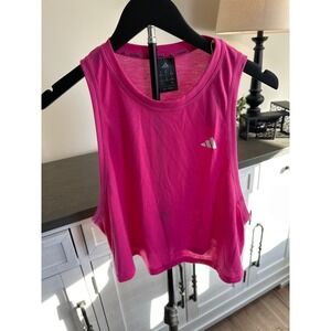 NEW Adidas WE Tank Semi Lucid Fuchsia Pink Training Crop Top Womens XL